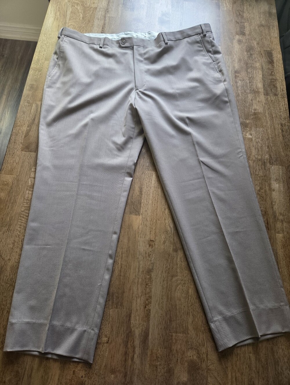 Wool Blend Classic Dress Pants in Taupe